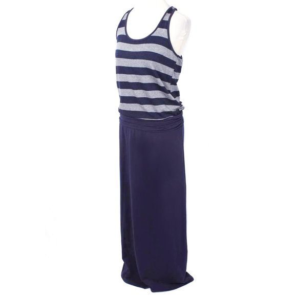 TART Navy Blue & Gray French Terry “Delphine” Racerback Maxi Dress Size M - Picture 2 of 4